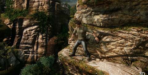 We've covered the 3D performance angle, but here we can see how Naughty Dog has nipped and tucked at some scenes (top) in order to maintain stereoscopic performance, while other scenes are left untouched (below).