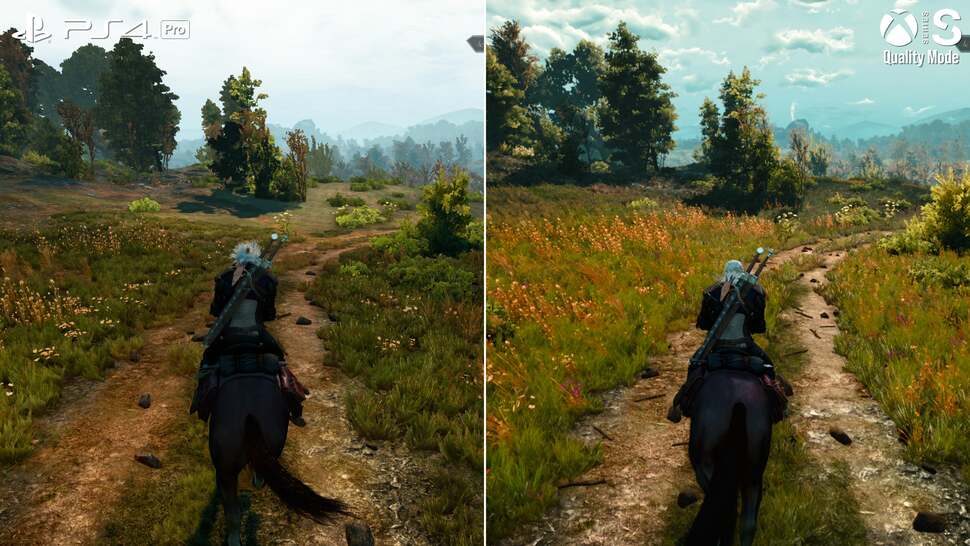 RT is off the table, but this shot - featuring two machines with a 4TF GPU - demonstrates that The Witcher 3 inherits the vast bulk of its next-gen enhancements on Series S