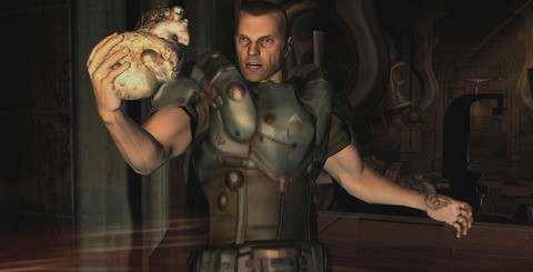 Head-to-head comparisons between the original-vintage 2004 Doom 3 and the new BFG Edition. Lighting, field-of-view and motion blur are the major changes, and some might say that they are not all for the better. The new FOV isn't very friendly unless you're using a widescreen display, and, while the lighting is generally better suited to living room HDTV gameplay, sometimes it's somewhat overbright.