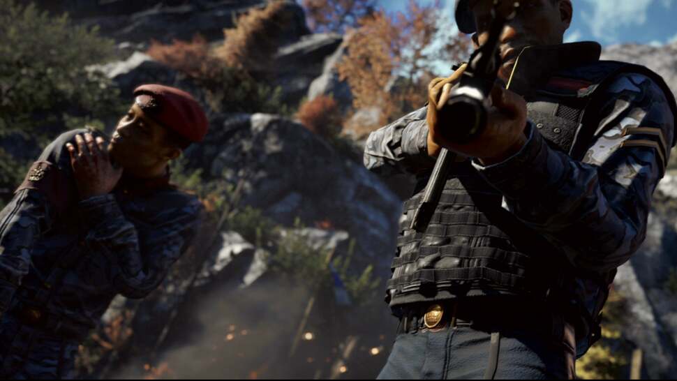 Up close and personal, enemy character model detail holds up to our expectations of a next-gen game, as demonstrated here during in-engine cut-scenes