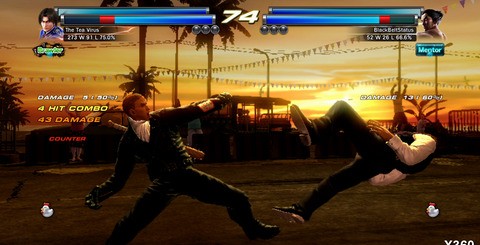 While the general graphical quality of the game in terms of character modeling and environment detail remains the same when running Tekken Tag 2 in 3D, the framebuffer resolution is further reduced over the defaul 2D presentation, and motion blur is automatically disabled. 2D shots on the left, 3D shots to the right.