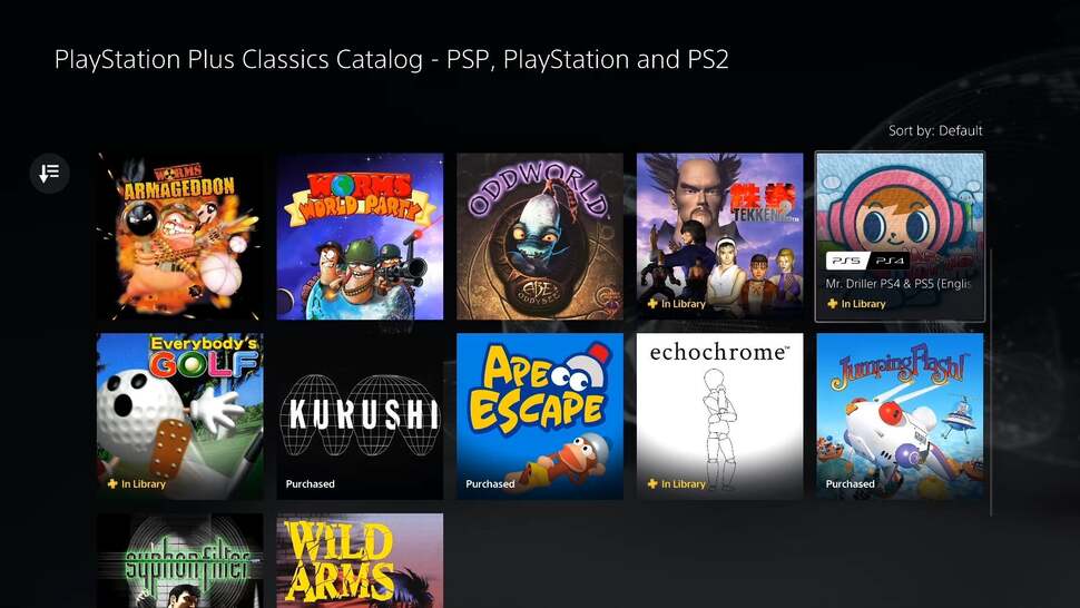 Once your PlayStation Plus subscription is suitably upgraded, classic titles are nicely integrated into the console's front-end menu system