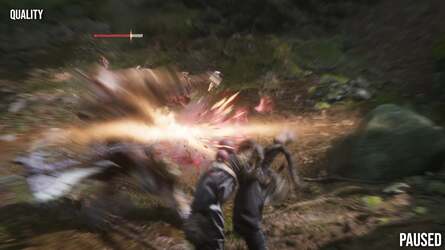 Even on quality mode, dithering can be quite obtrusive especially in close combat with certain enemies.