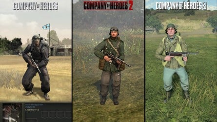 A couple of unit comparisons across all three Company of Heroes titles. The lacklustre shadows in the new game detract from the many enhancements that have been made across the board.