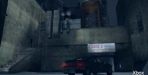 Claude's hideout is an example of differing levels of detail across all versions. As you can see, the PS2 version fares worst, the PC version gains a water tower, while the Xbox game is gifted additional AC ducting. The new iPad game is equivalent to the computer version.