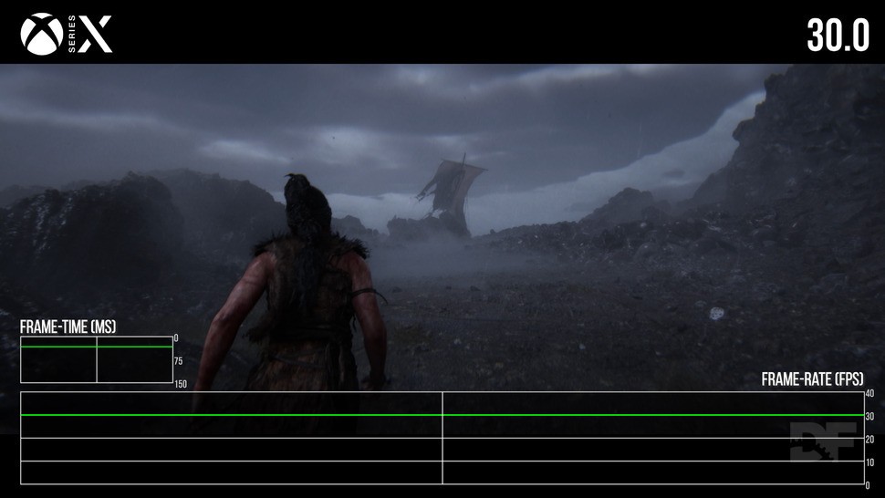 Performance on Hellblade 2 on Xbox Series X is a uniform 30 frames per second from start to finish, with consistent 33.3ms frame-pacing. You'll need to look to PC for unlocked performance - but beware traversal stutter that the Xbox doesn't seem to have.