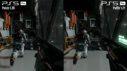 Pragmata PS5 Pro 1.20 vs 1.21 comparison - suit