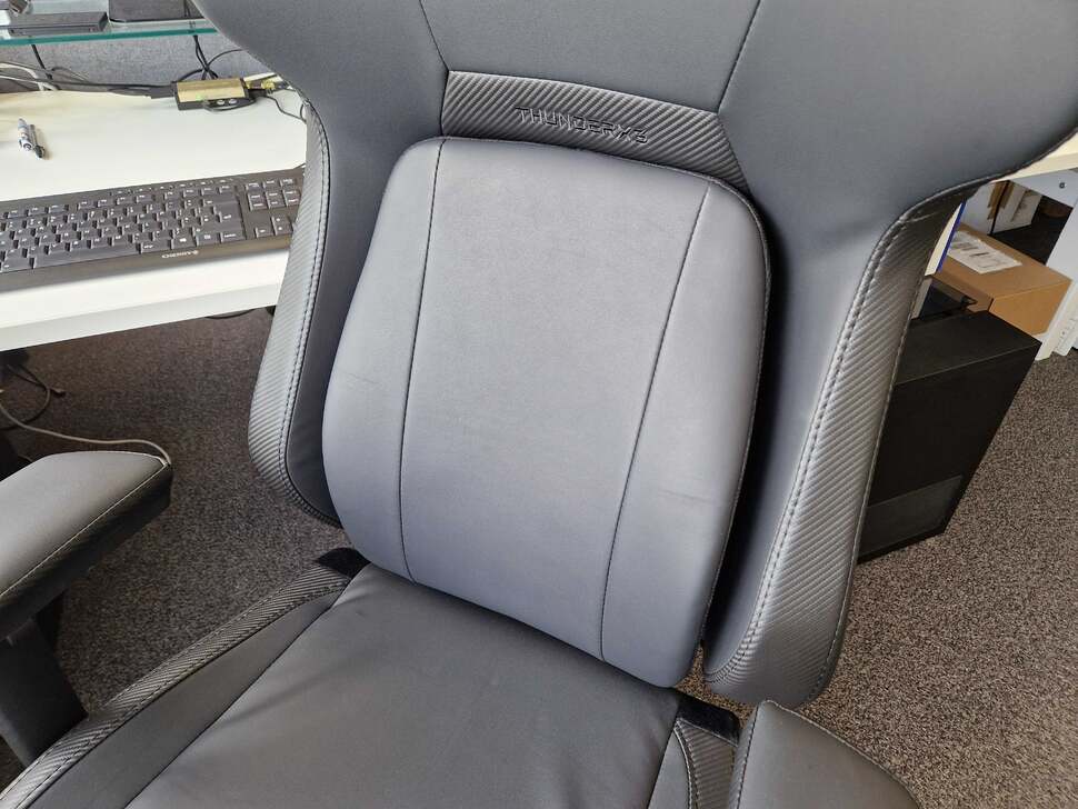 The lumbar support section can tilt in every direction, which feels great in practice