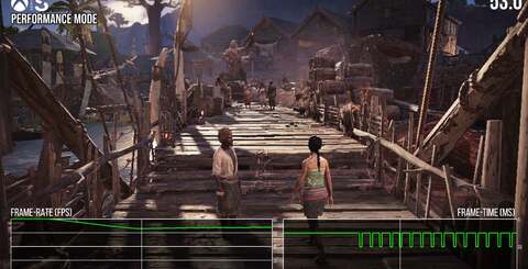 Console quality and performance modes lock to 30fps and 60fps almost without exception. In our testing, sporadic frame drops were noticeable in the hub area on PS5 and Series S, while Series X is unaffected.