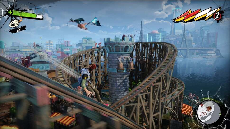 Grinding routes are often circular, meaning movement is automatic as you whip-pan the camera around for the best view of a target.