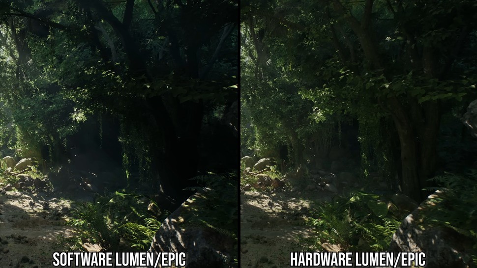 Software Lumen can be overly dark at times compared to the hardware version, as you can see in this shot