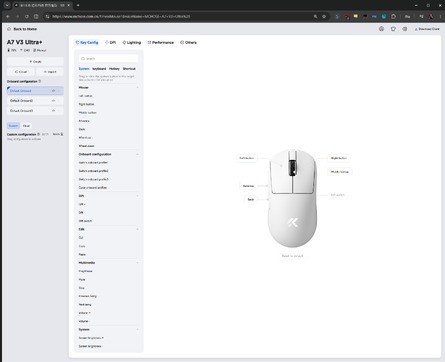 Mchose M Hub web software. Click to enlarge. 