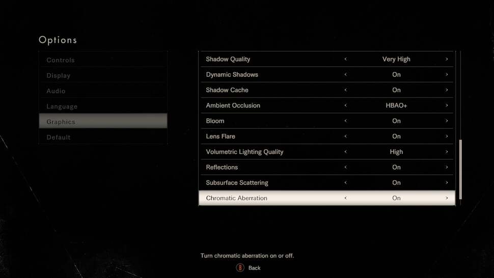 On the PC there are options to disable some of the intensive post-processing elements in the game. For example, turning off chromatic aberration adds extra clarity to the visuals, but doing this also takes away some of the found footage aesthetic from the game.