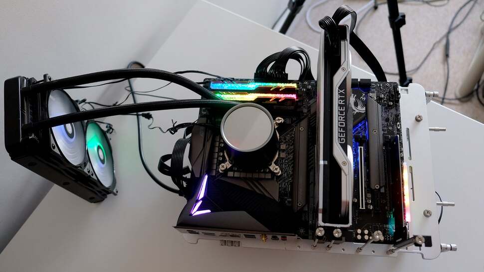 Our test setup for the Core i9 10900K and Core i5 10600K