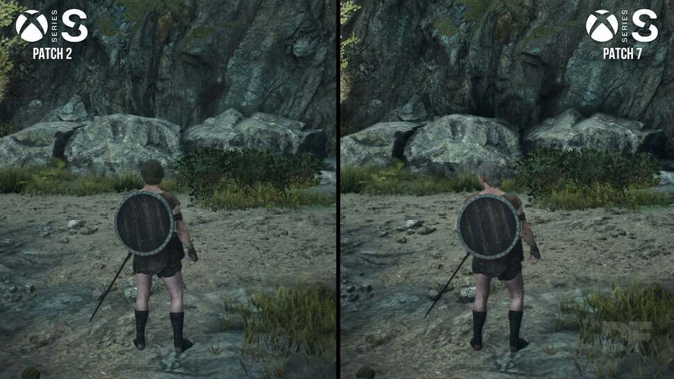 Ambient occlusion has been ramped up between patches two and seven on Series S too, while checkerboarding artefacts have been minimised.