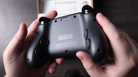 The gamepad is wide and tall, but it's surprisingly light and comfortable to wield. 