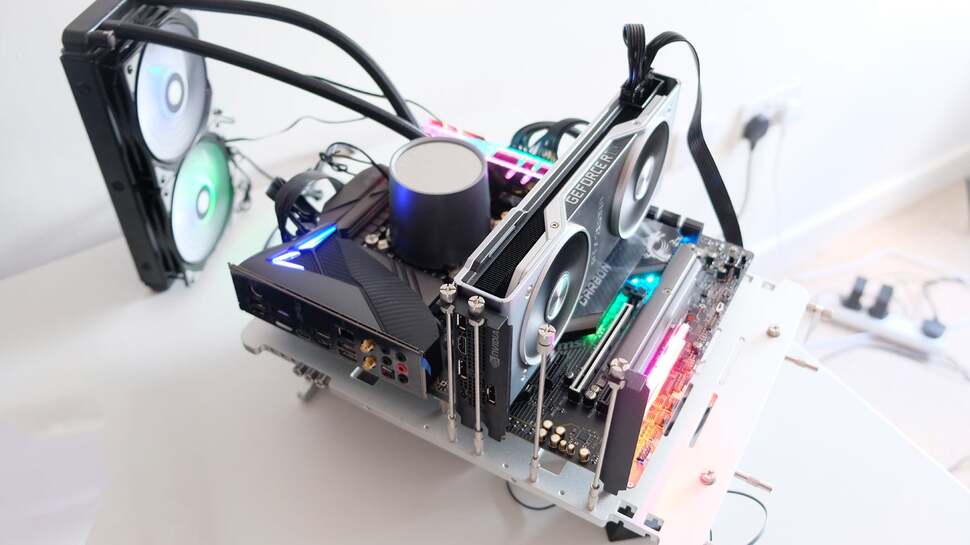 Our test setup for the Core i9 10900K and Core i5 10600K