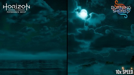 Both Forbidden West and Burning Shores feature beautiful cloud formations, but the PS5-only expansion takes things to the next level.