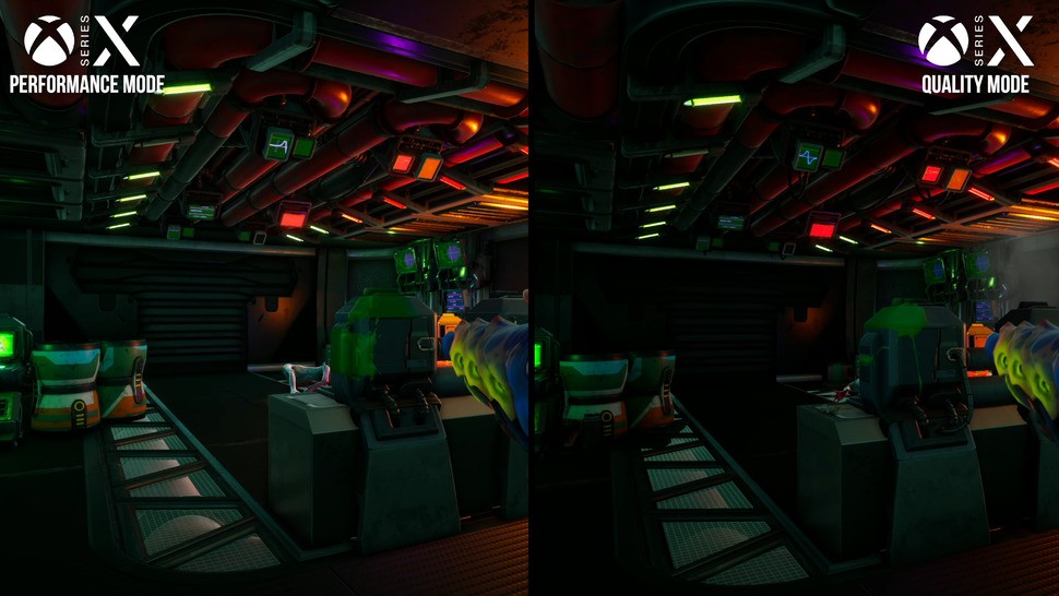 Performance and quality modes on Series X differ in terms of graphics settings, but resolution remains near 1440p in both options