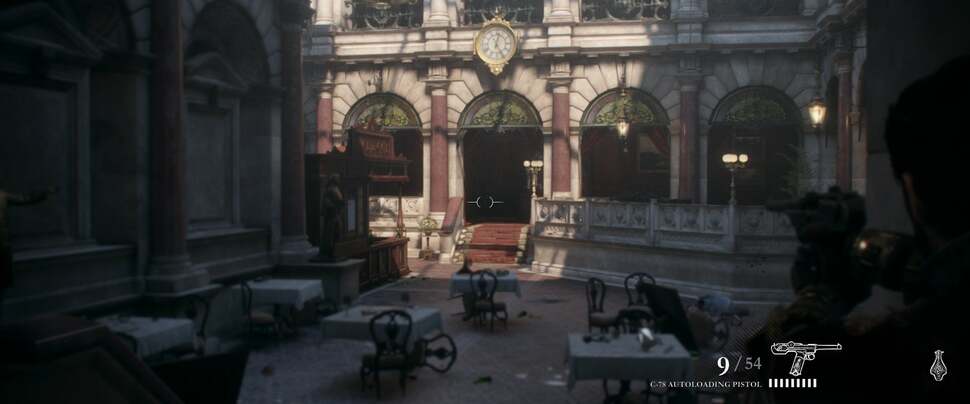 The depth of field utilised when aiming is quite lovely indeed. The focus changes smoothly and dynamically based on where the reticle points.