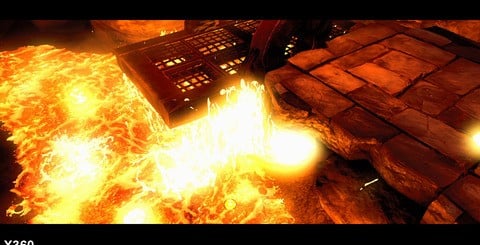 The PS3 version of Darksiders 2 features occasional use of higher-resolution textures in some scenes, while the botton shots show how the inclusion of additional lighting enhance certain effects on the 360.