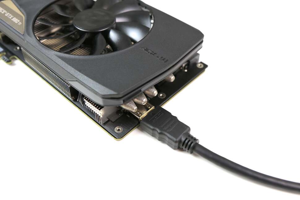 It's not a custom header. Just a straight HDMI port, designed for routing inside the PC case
