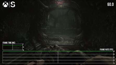 Aside from single frame drops in traversal, Scorn on Xbox Series S is essentially a locked 60 frames per second - basically no complaints here.