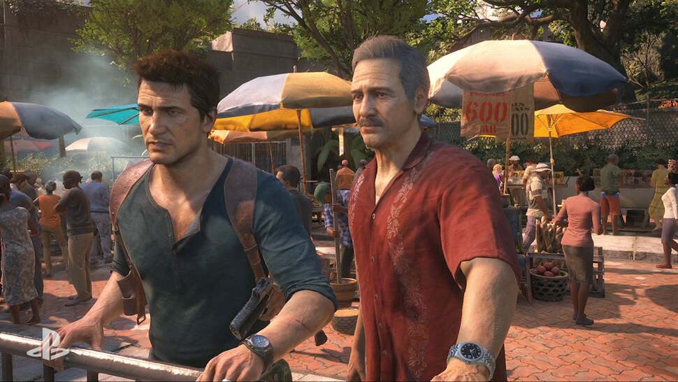 Uncharted 4's E3 2015 demo is a sight to behold. Characters are built up through several passes of shaders (dirt, sweat, fabrics), with wind affecting Drake's shirt and hair