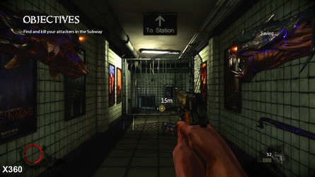 The Darkness 2 renders in 1152x600 on both platforms using what appears to be FXAA instead of regular multi-sampling anti-aliasing. As we've seen with other titles that use similar post-process AA techniques, both edges and texture details get smoothed over. However, the technique seems to work very well with the cell-shaded aesthetic of the game.