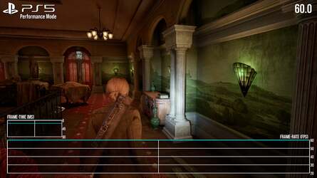 With Xbox Series X in its performance mode, there's a higher rate of frame drops abruptly affecting play in moving between rooms - but it's otherwise a solid turnout. PS5's performance mode fares best with a tighter 60fps reader in general exploration, and the fewest traversal hitches overall.