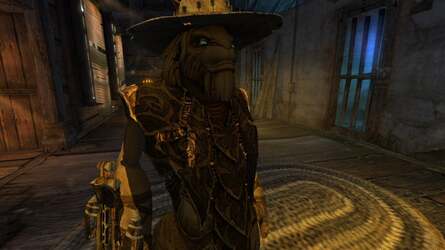 A close-up look at the new 20,000 polygon model of Stranger (left) and the higher detail live ammo (right). Original Oddworld assets were used where possible, with new artwork generated as required. The game retains its retro feel but isn't embarrassed by low quality textures or obviously low poly models.