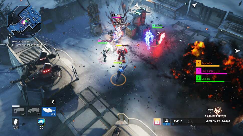 There are plenty of dynamic lights at play throughout the game. Here, weapons fire casts light across the environment and other characters, adding extra flair to the combat