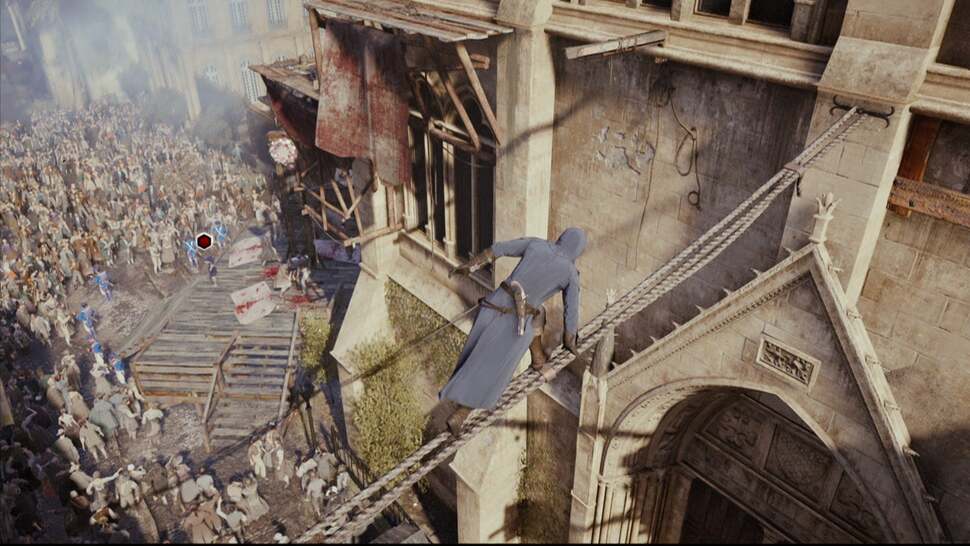 Shadows are cast from a long way out, appearing unaffected by distance-based filtering in the E3 show-floor build.