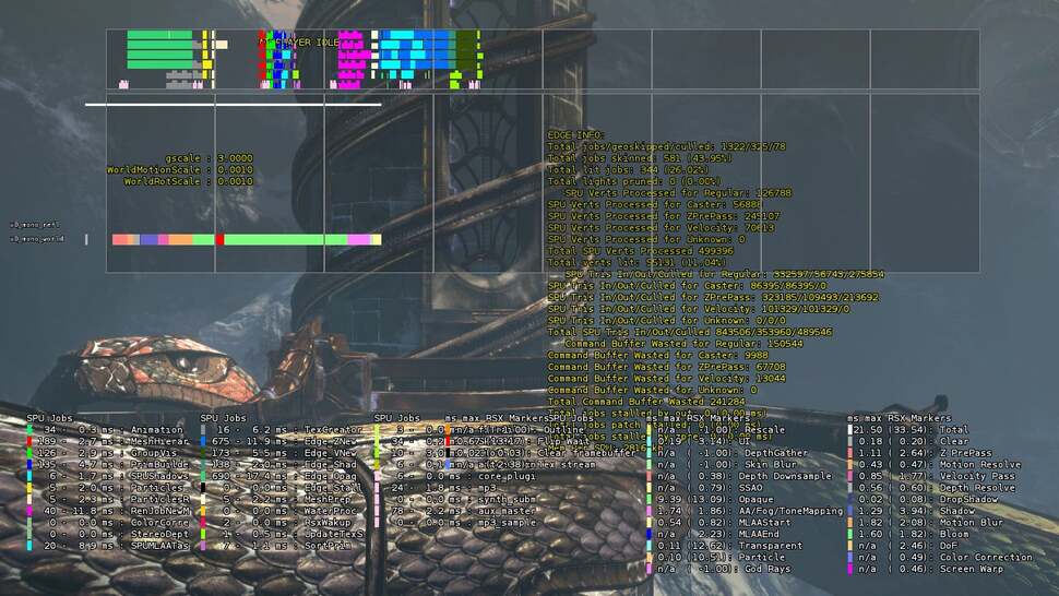 Getting the most out of the PS3's SPUs is considered key to nailing the best results, though there are points where the engine can breathe. "I like the atmosphere of this shot," Diamand muses, going on to call it "technically a quiet shot"