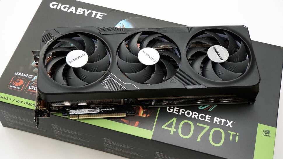 Unfortunately, there are no Founders Editions for the RT 4070 Ti - we're reviewing a Gigabyte OC model which is unnecessarily large for the power and performance of the card. Just how large, you'll see shortly