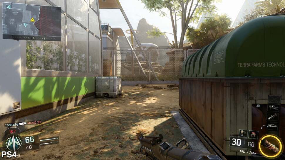 Similar to Advanced Warfare, shadows are rendered using a sparse, jittered sampling, leading to edges featuring a dithered appearance