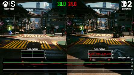 There are some areas, especially in the more challenging Phantom Liberty expansion, where the Series S pulls ahead - sometimes by a good margin.