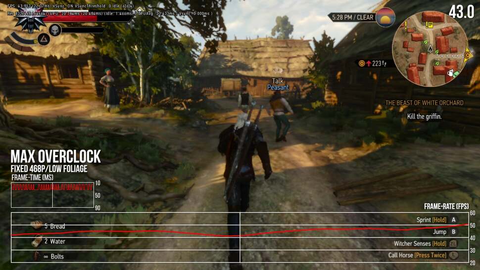 The Witcher 3 hits 60fps on Switch, thanks to a full overclock and dropping to a fixed 468P. It's best shown in the White Orchard, though big city areas struggle to rise much higher than 30fps