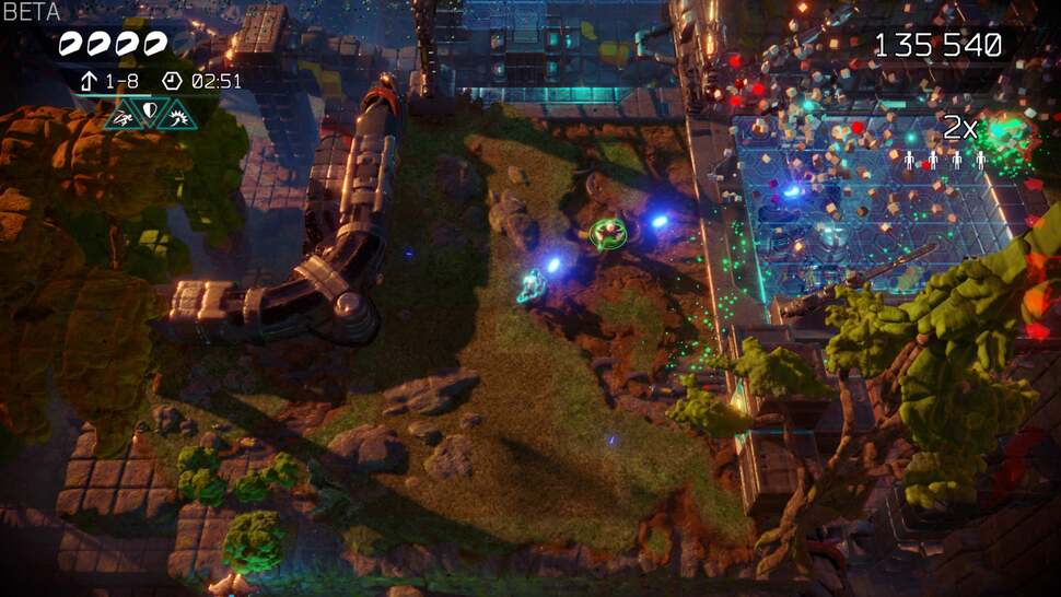 Physically-based rendering is used to ensure that all surfaces realistically react to various light sources in the game. Elements such as metals and brickwork appear natural despite the stylised look of the game