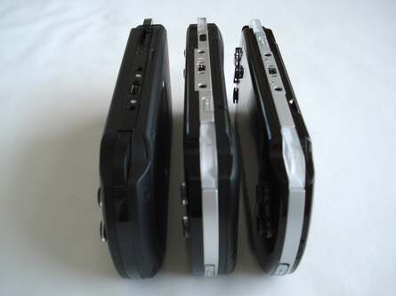 A look at how the new unit compares to the original PSP-1000 'fat' model and the latest PSP-3000 'Slim'. The higher-end build quality of the previous units stands out, and the new machine is clearly somewhat portly in comparison.