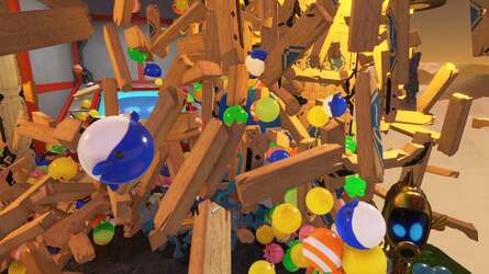 Astro Bot's stunning physics engine lends itself to excellent fluid simulation too - plus some eye-popping destruction sequences.