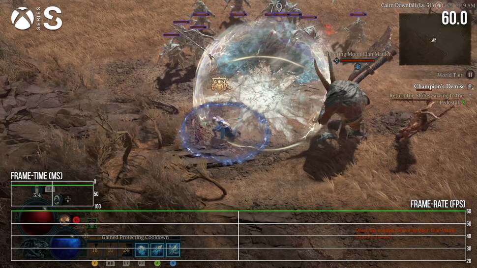 Performance is impressive on all consoles with just the odd one-frame drops - more common on PS5, interestingly. Xbox Series S - shown here - delivers a solid experience