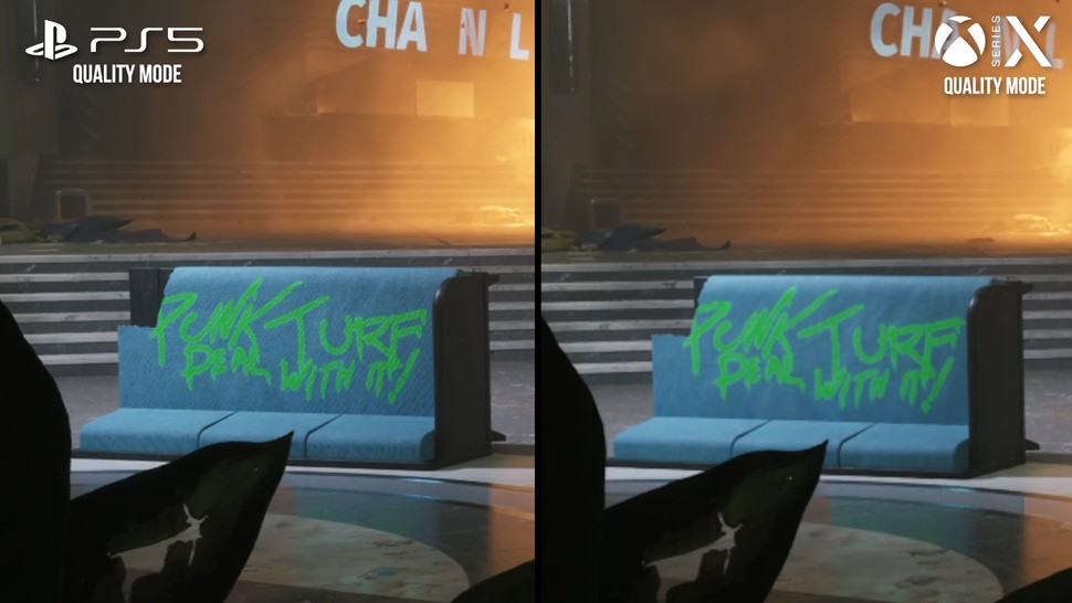 PS5 appears a touch sharper than Series X when both are in their quality modes.