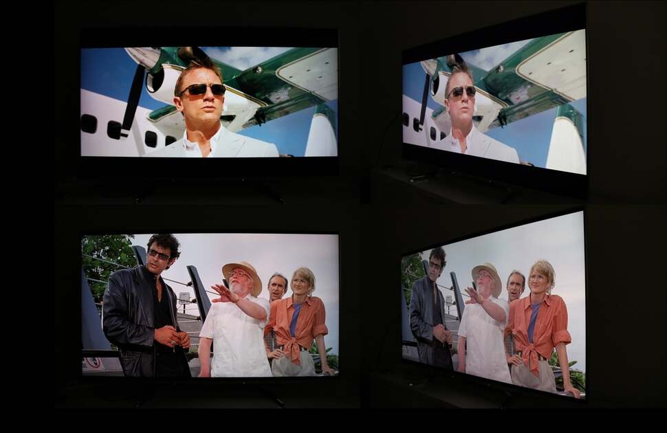 Viewing angles are definitely not a strong point of VA panels and the DX750. Notice how the image washes out when viewed slightly off angle