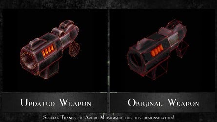 Weapon models and level geometry alike have been enhanced with extra detail where appropriate.