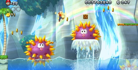 The Wii U version achieves a look which wasn't seen on last console release. We now have a bumped up polygon count with several giant Piranha Plants on-screen at once, and also far more stylised backgrounds with more 3D elements.