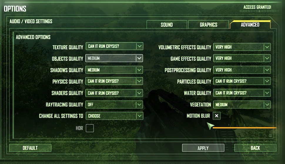 CPU is your biggest issue in Crysis Remastered. Choosing settings isn't easy, but start from here
