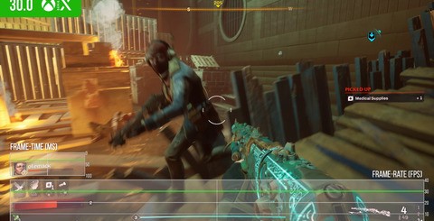 Top-left represents Redfall for the most part on both consoles - a locked 30fps with consistent frame delivery. However, top-right, you get some idea of the intrusive traversal stutter. On the bottom, you can see how taxing effects work can hit Series X hard - and Series S less so.