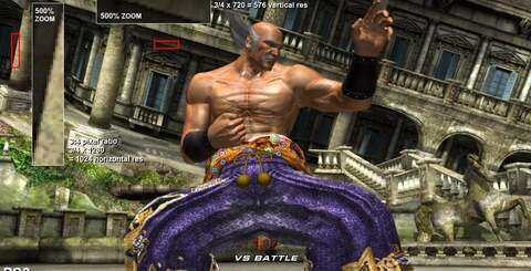 The PS3 version (top) is locked to 1024x576 in both major display modes, but the omission of motion blur allows Namco to add in a 2xMSAA filter. Xbox 360's answer to AA is to supersample 1365x768 down to 720p and lower texture filtering.