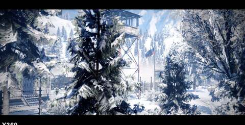 The 'screen door' effect is also evident on PC. The lower the anti-aliasing setting, the more evident it is. Here you see Xbox 360 up against PC in '1xAA' mode in DX10.